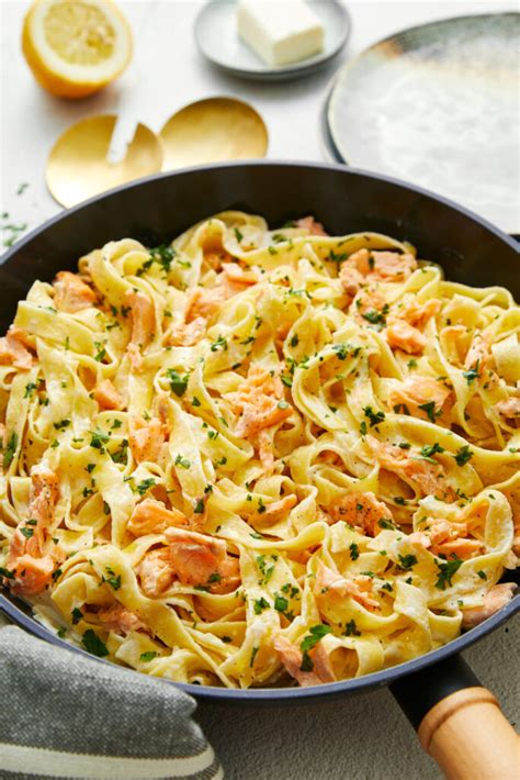 Salmon Alfredo Pasta Baked Bree