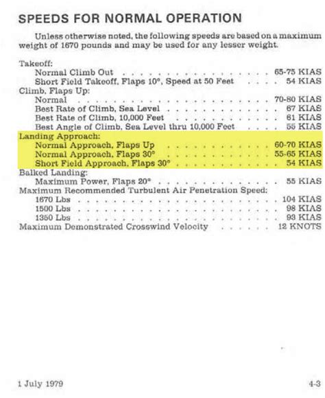 Cessna V Speeds Knots