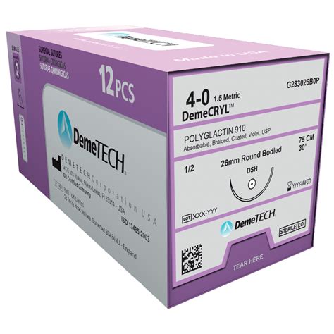 Demecryl Absorbable Pgla Sutures Pgla Resorbable Sutures Hygitech