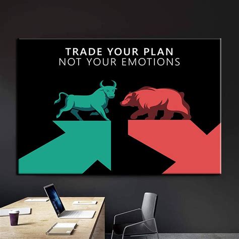 Trade Your Plan Not Your Emotions Wall Art Trading Canvas Etsy Australia