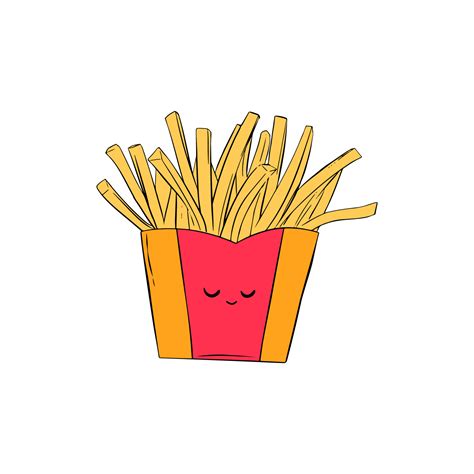 Hand Drawn Potato Fries Doodle Vector 6208231 Vector Art At Vecteezy