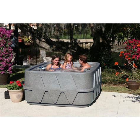 AquaRest Spas Select 400 4-Person Plug and Play Hot Tub with 20 Stainless Jets and LED Waterfall ...