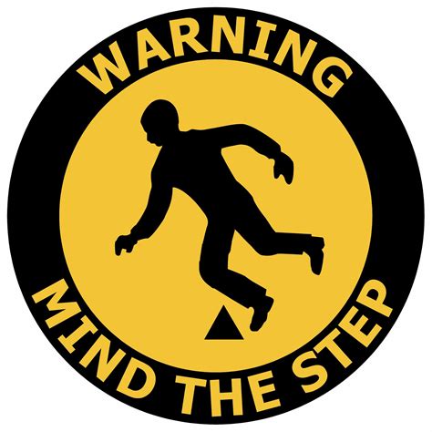 400mm Dia Warning Mind The Step Fg163 Floor Graphic Self Adhesive