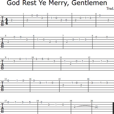 God Rest Ye Merry Gentlemen Guitar Chords