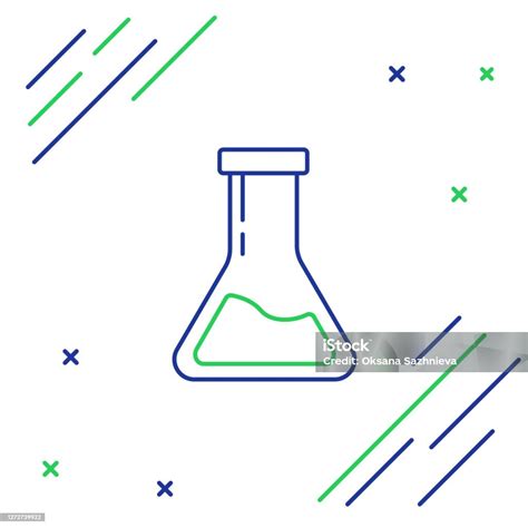 Vetores De Tubo De Ensaio De Linha E Frasco Ícone De Teste De Laboratório Químico Isolado Em