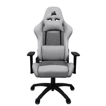 CORSAIR TC100 RELAXED Gaming Chair Fabric Grey Silver Chaise