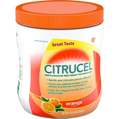 Citrucel Orange Flavor Methycellulose Fiber Therapy For Regularity Hy