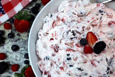 Simple Berry Cheesecake Salad Recipe The Freckled Cook