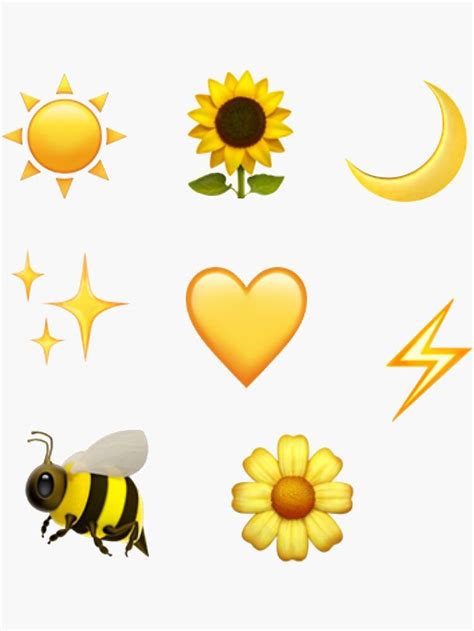 "yellow emoji sticker pack " Sticker for Sale by emileeannew | Emoji ...