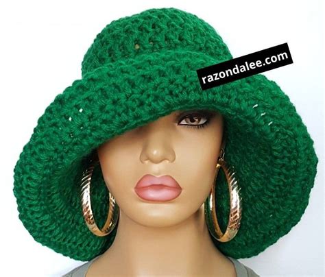 Diva Chunky Crochet Floppy Wide Brimmed Hat By Razonda Lee Etsy