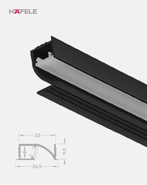 Perfil Asimétrico Para Tira Led Para Embutir Acabado Negro Loox5