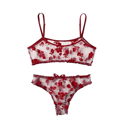 Amzcrzy Valentines Lingerie Bodysuit Womens Fashion Flocking Sexy Temptation Pajama Underwear