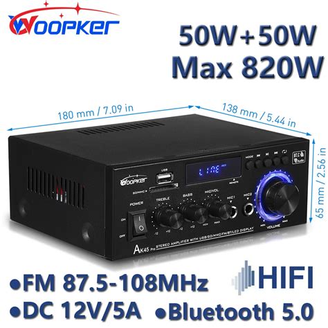 Woopker Ak Pro Amplificador Digital Hifi Pot Ncia M Xima Max W