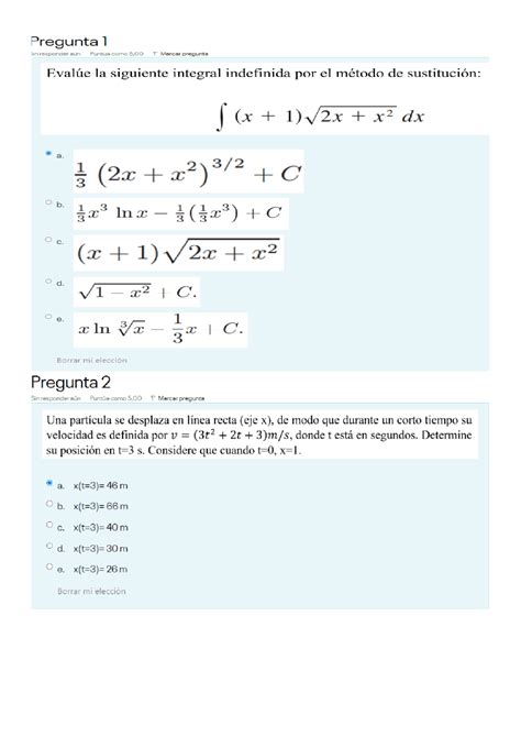 Actividad virtual 1 calculo integral Exámenes de Cálculo diferencial