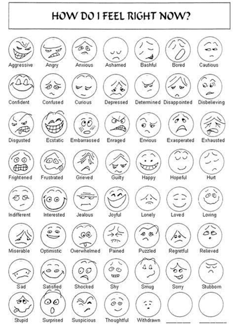 Printable Feelings Chart Pdf