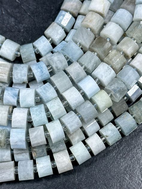 Natural Aquamarine Gemstone Bead X Mm Rondelle Shape Bead Beautiful