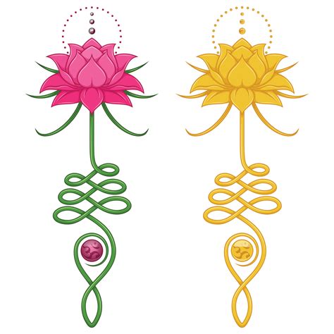 Vector Design Of Lotus Flower With Unalome 13764583 Vector Art At Vecteezy