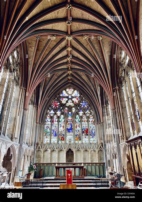 Magnificent Altar With Huge Carved Stone Pillars Decorative Ceiling