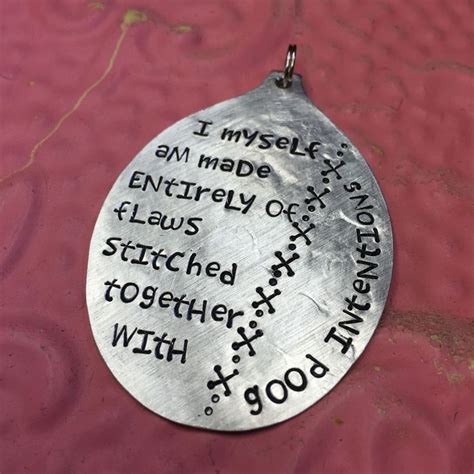 Stamped Vintage Upcycled Spoon Jewelry Pendant Augusten Burroughs