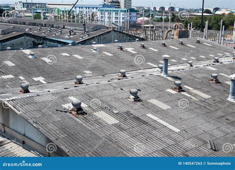 Factory Roof Ventilation Fan System Stock Image Image Of Chimney