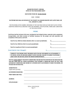 Fillable Online Des Itb Bid Form Submittal Pdf Fax Email Print