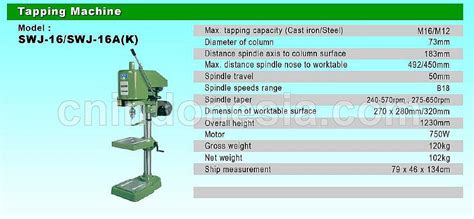 Power Tool Westlake Mesin Bor Duduk Tapping Machine 1phase