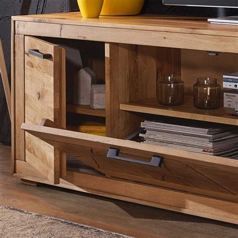 Niedriges Sideboard Troncon Aus Wildeiche Massivholz F R Tv Wohnen De