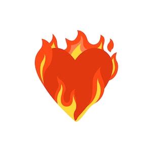 Vector Heart on Fire Emoji Design Svg, Jpg, Png, Eps - Etsy