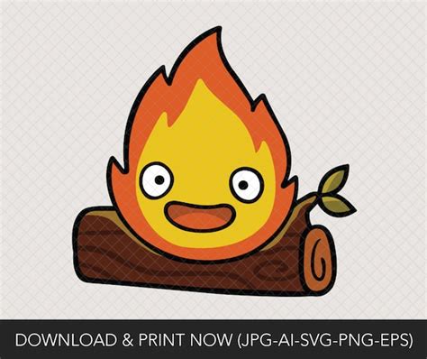 Calcifer Svg Howl S Moving Castle Easy Cut Layered By Etsy