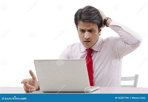 Businessman Working On A Laptop Royalty Free Stock Image Image 36387796