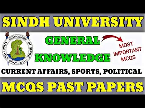 Sindh Uni Entry Test General Knowledge Mcqs Sindh University