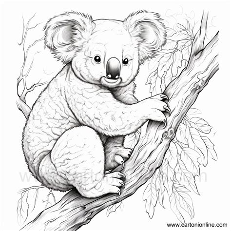 Dibujo 05 De Koala Para Colorear