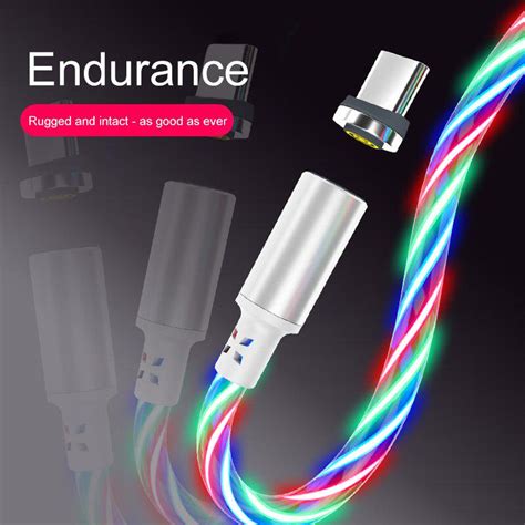 Cheap Magnetic Flowing Light Led Usb C Micro Usb Cable For Samsung Type