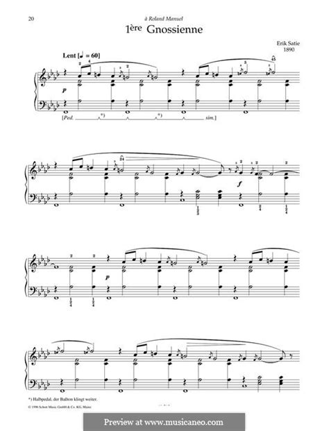 Partition Piano Gnossienne N3 Erik Satie Partition Digitale Satie