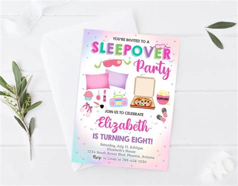 Sleepover Invitation Template Slumber Party Invitation Sleepover