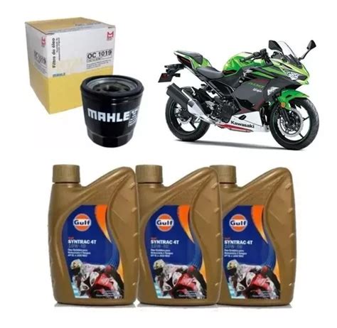 Gulf 10w40 Kit Troca Óleo Kawa Ninja 400 Mahle Oc1019