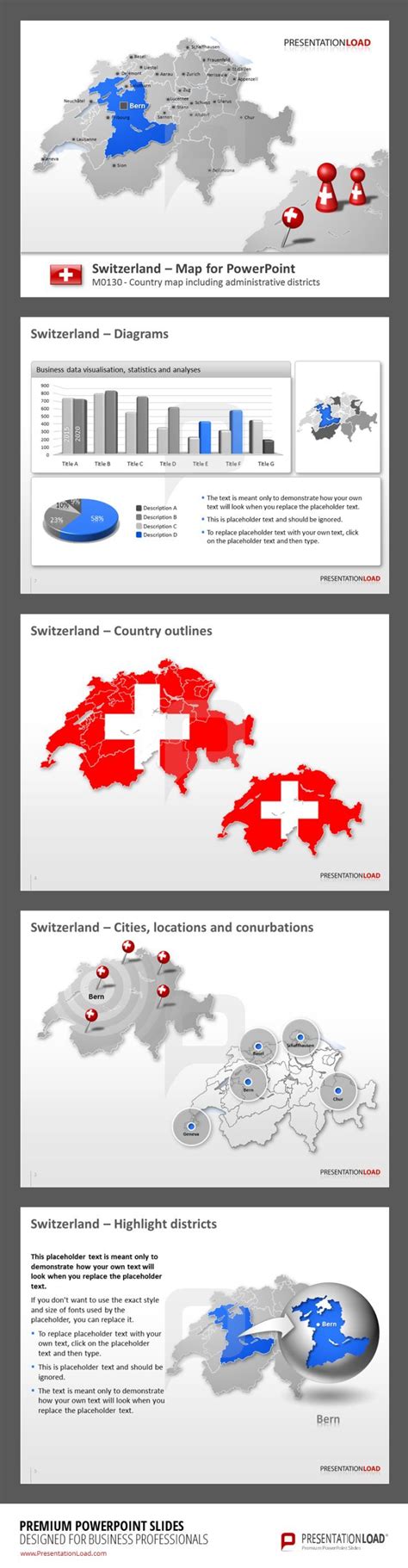 Switzerland PowerPoint Map Visualize Business Data Statistics And