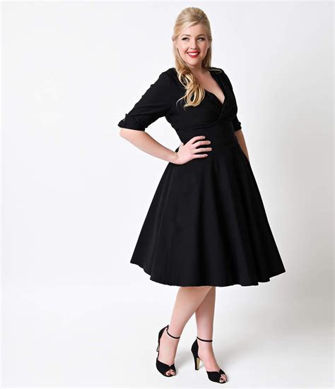 Plus Size Retro Dresses Swing Rockabilly Pinup Dresses Unique