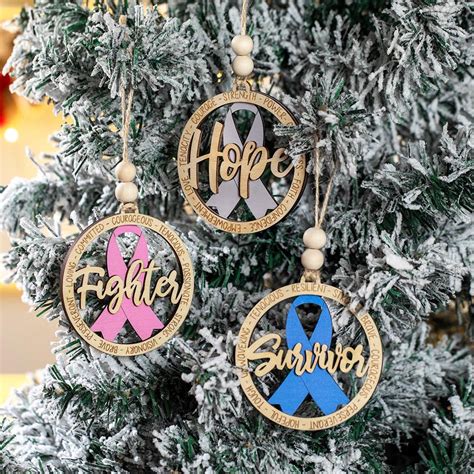 Cancer Awareness Ornaments Cancer Fighter Hope Survivor Ornament