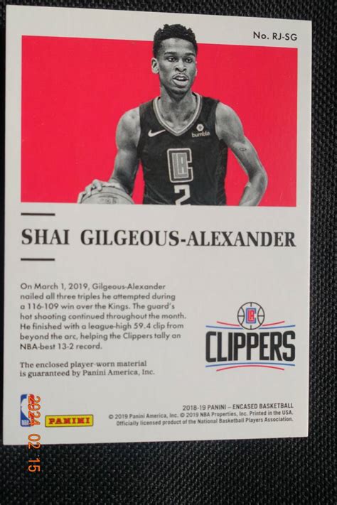 Yahoo オークション Shai Gilgeous Alexander 2018 19 Panini Encase