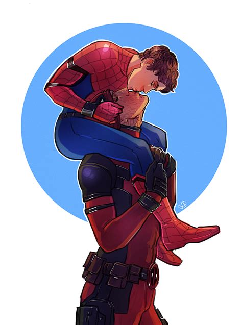 Spiderman X Deadpool Kiss By Maxkennedy On Deviantart