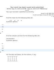 Statistical Analysis Quiz Practice Questions Course Hero