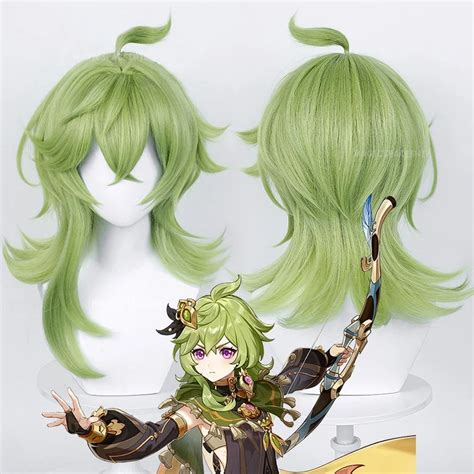 Collei Genshin Impact Green Cosplay Wig Etsy In 2022 Cosplay Wigs