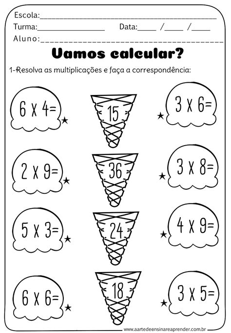 Atividades De Multiplicação Para 4 Ano ROAREDU