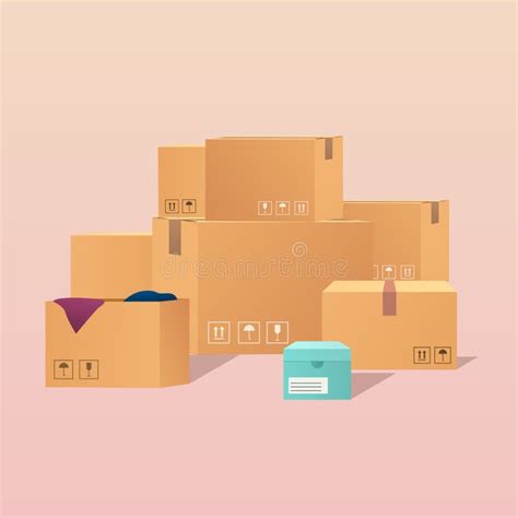 Cardboard Boxes Pile Stock Illustrations 5277 Cardboard Boxes Pile