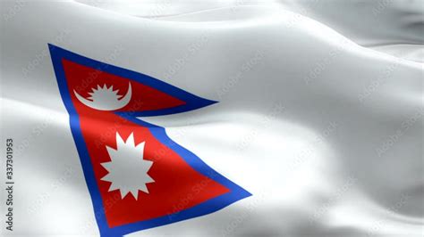 Nepali Flag Closeup 1080p Full HD 1920X1080 Footage Video Waving In