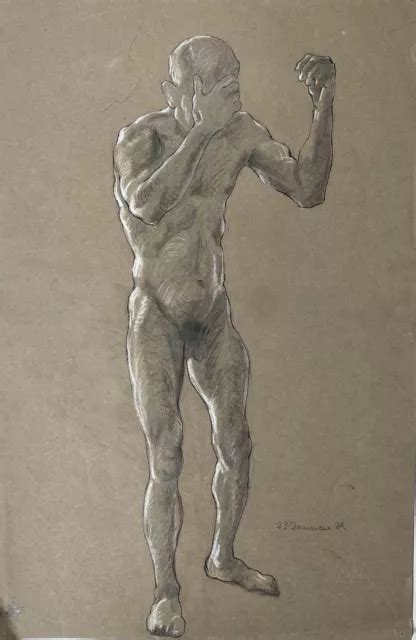 Karl Ludwig Nagel Homme Nu Mann Akt Man Male Nude Drawing Zeichnung