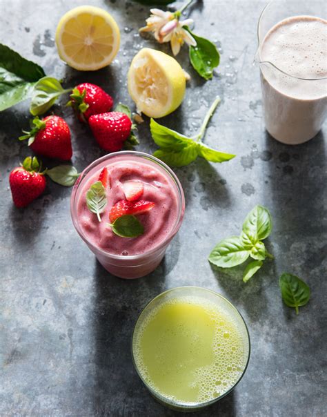 Strawberry Basil Smoothies With Almond Milk And Honey Amanda Haas Cooks