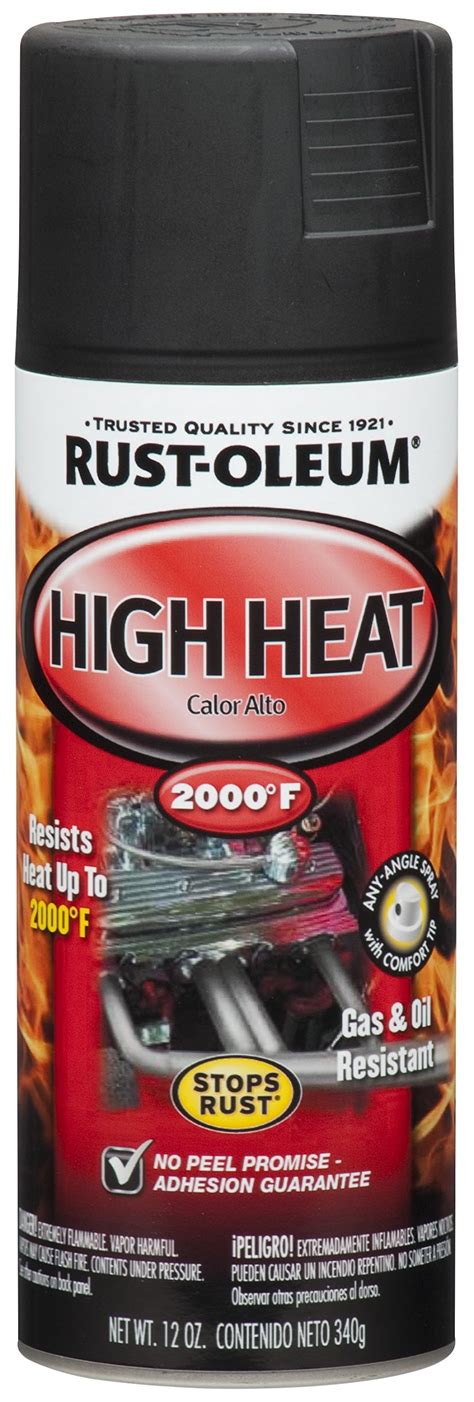 Buy Rust Oleum 248903 12 Ounce 2000 Degree Flat Black Automotive High Heat Spray Paint 12