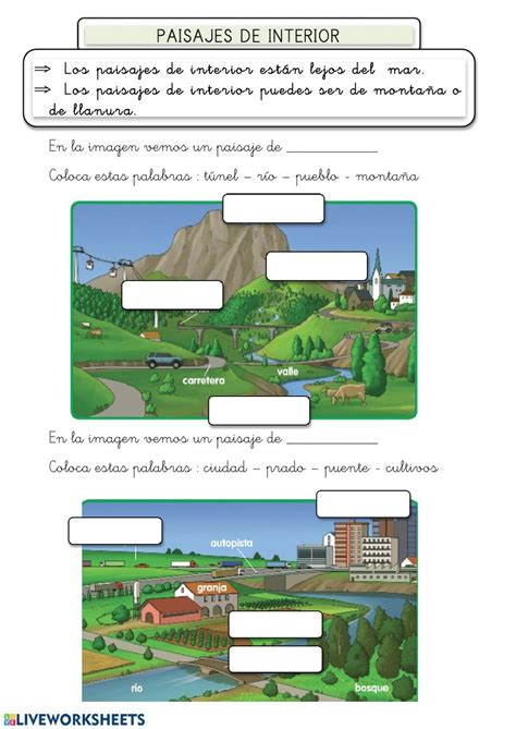 Ejercicio De Los Elementos Del Paisaje Y Tipos De Paisaje Elementos Del Pais Salam Selim